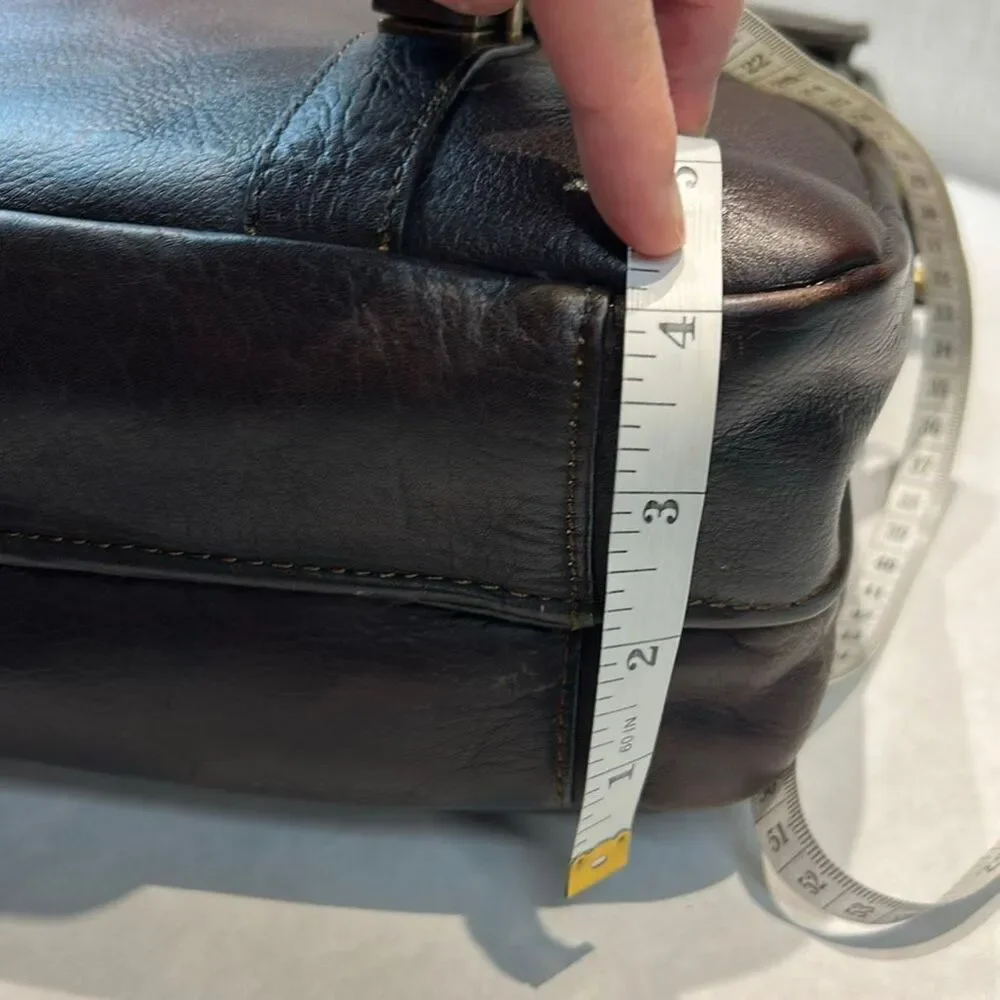 Samsonite Colombian Leather Flapover Case Messenger Bag Brown Buckle Closures